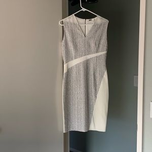 Elie Tahari Tweed & Stretch Fabric Sheath Dress 8